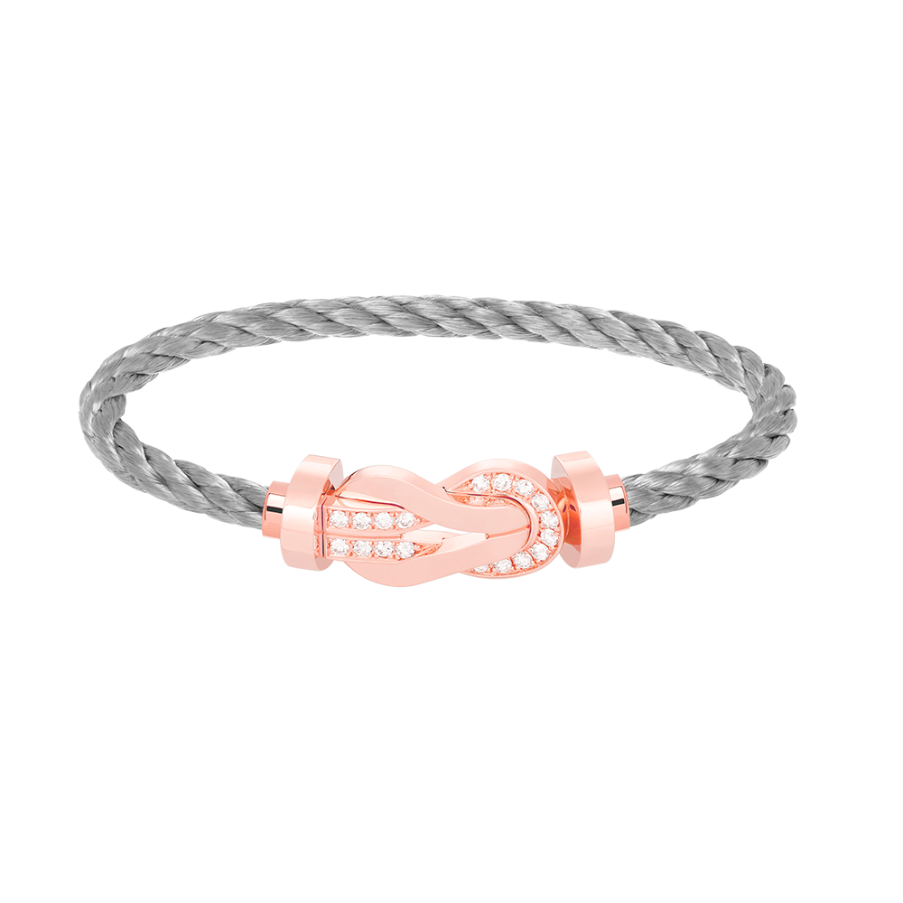 [⭐Veyra]CHANCE LARGE 8 FIGURE BUCKLE HALF DIAMOND BRACELET ROSE GOLD