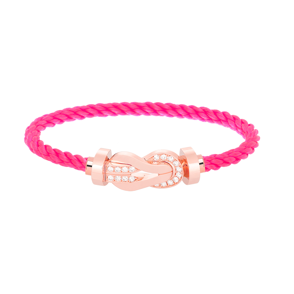 [⭐Veyra]CHANCE LARGE 8 FIGURE BUCKLE HALF DIAMOND BRACELET ROSE GOLD