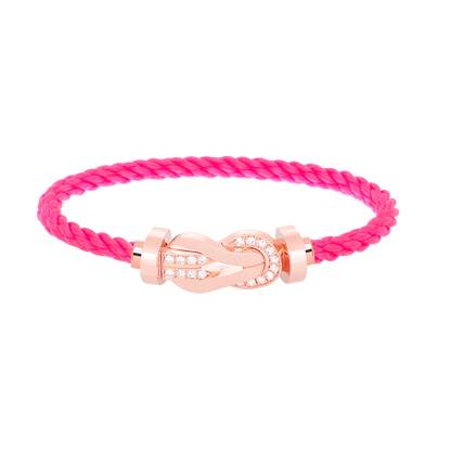 [⭐Veyra]CHANCE LARGE 8 FIGURE BUCKLE HALF DIAMOND BRACELET ROSE GOLD