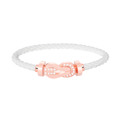 [⭐Veyra]CHANCE LARGE 8 FIGURE BUCKLE HALF DIAMOND BRACELET ROSE GOLD