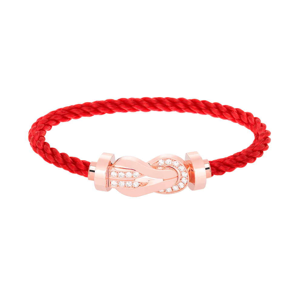[⭐Veyra]CHANCE LARGE 8 FIGURE BUCKLE HALF DIAMOND BRACELET ROSE GOLD