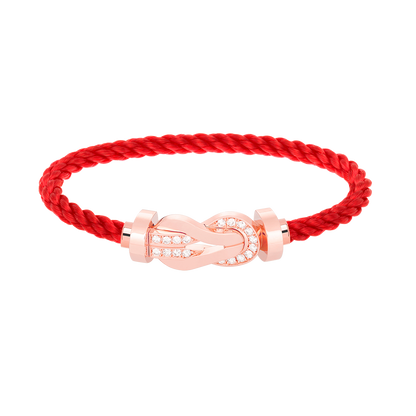[⭐Veyra]CHANCE LARGE 8 FIGURE BUCKLE HALF DIAMOND BRACELET ROSE GOLD