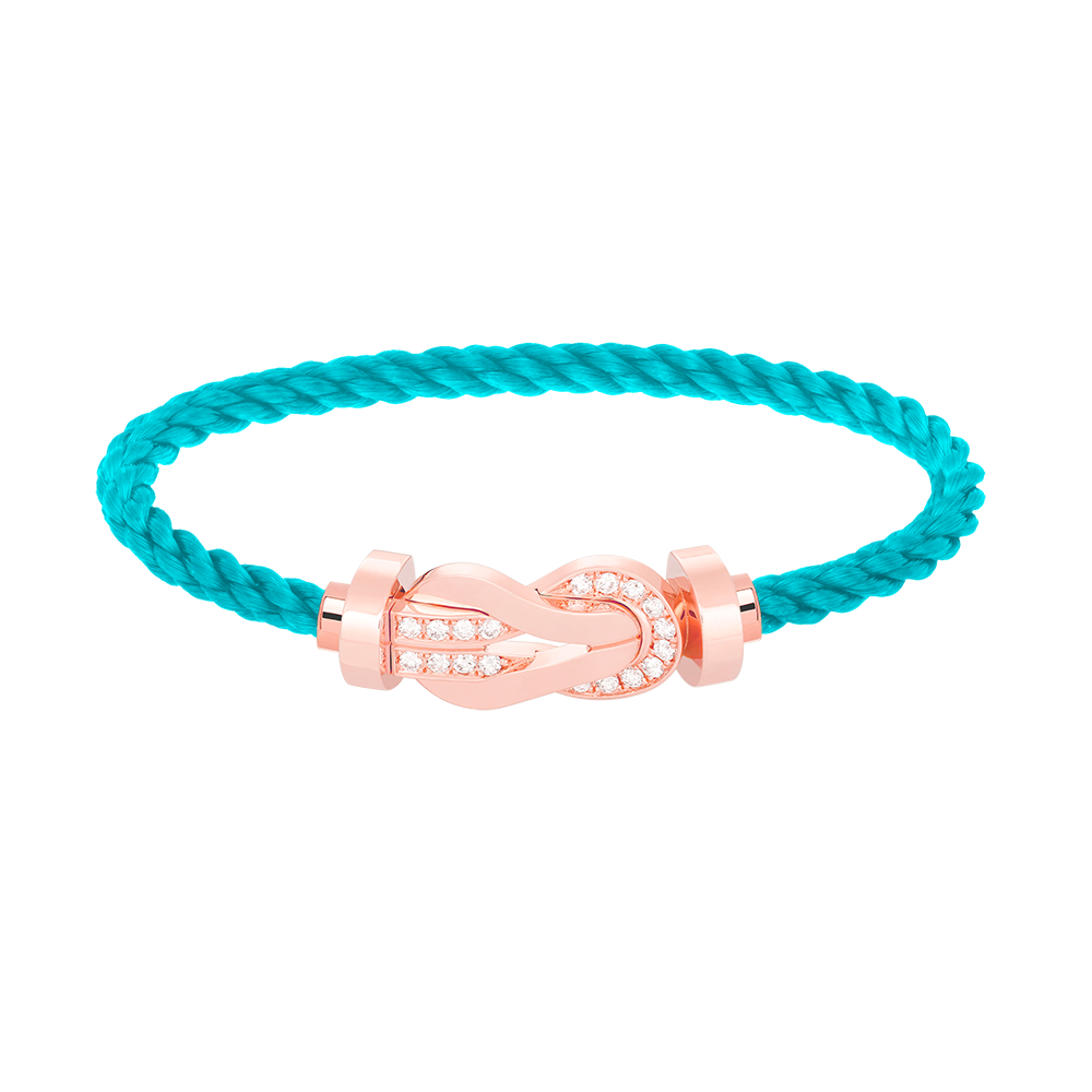 [⭐Veyra]CHANCE LARGE 8 FIGURE BUCKLE HALF DIAMOND BRACELET ROSE GOLD