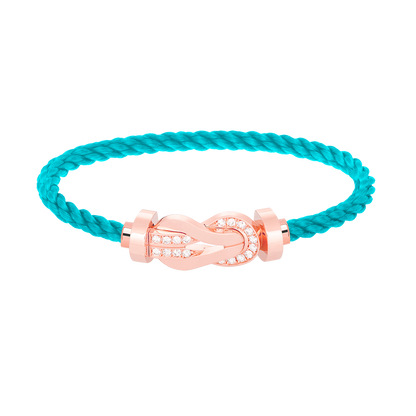 [⭐Veyra]CHANCE LARGE 8 FIGURE BUCKLE HALF DIAMOND BRACELET ROSE GOLD