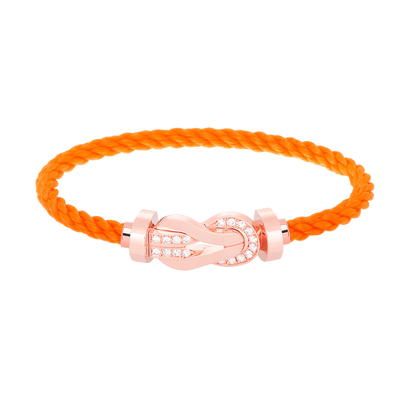 [⭐Veyra]CHANCE LARGE 8 FIGURE BUCKLE HALF DIAMOND BRACELET ROSE GOLD