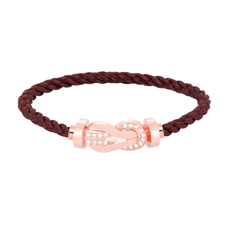 [⭐Veyra]CHANCE LARGE 8 FIGURE BUCKLE HALF DIAMOND BRACELET ROSE GOLD