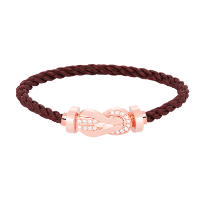 [⭐Veyra]CHANCE LARGE 8 FIGURE BUCKLE HALF DIAMOND BRACELET ROSE GOLD