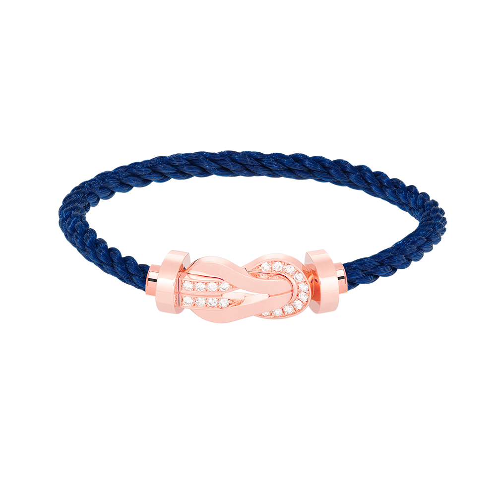 [⭐Veyra]CHANCE LARGE 8 FIGURE BUCKLE HALF DIAMOND BRACELET ROSE GOLD