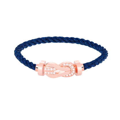 [⭐Veyra]CHANCE LARGE 8 FIGURE BUCKLE HALF DIAMOND BRACELET ROSE GOLD