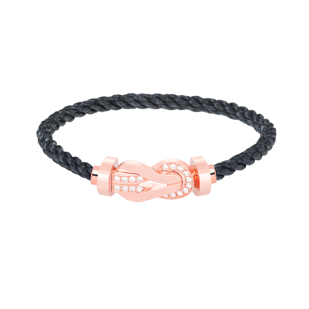 [⭐Veyra]CHANCE LARGE 8 FIGURE BUCKLE HALF DIAMOND BRACELET ROSE GOLD