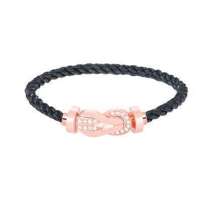 [⭐Veyra]CHANCE LARGE 8 FIGURE BUCKLE HALF DIAMOND BRACELET ROSE GOLD