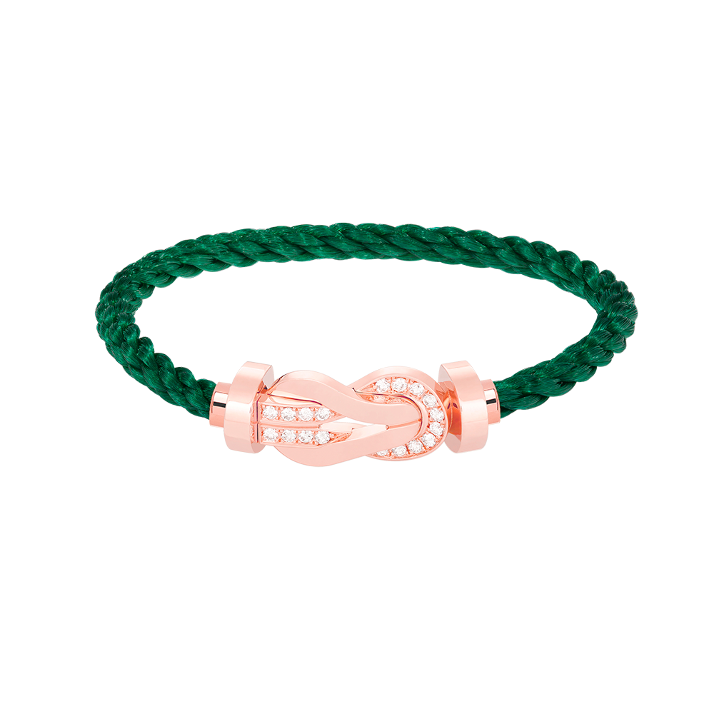 [⭐Veyra]CHANCE LARGE 8 FIGURE BUCKLE HALF DIAMOND BRACELET ROSE GOLD