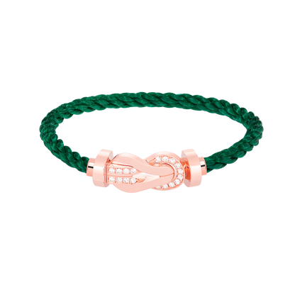 [⭐Veyra]CHANCE LARGE 8 FIGURE BUCKLE HALF DIAMOND BRACELET ROSE GOLD
