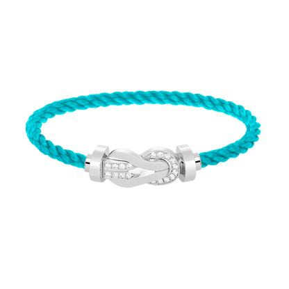 [⭐Veyra]CHANCE LARGE 8 FIGURE BUCKLE HALF DIAMOND BRACELET SILVER