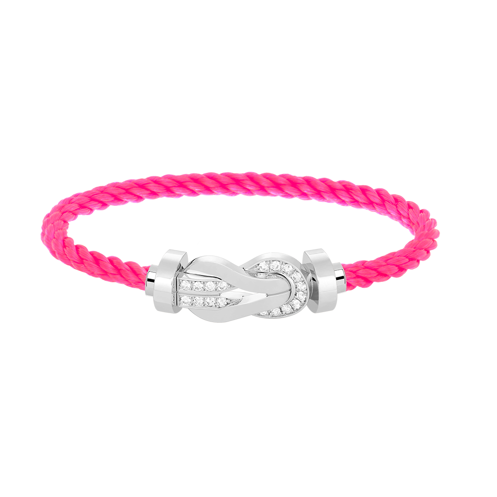 [⭐Veyra]CHANCE LARGE 8 FIGURE BUCKLE HALF DIAMOND BRACELET SILVER
