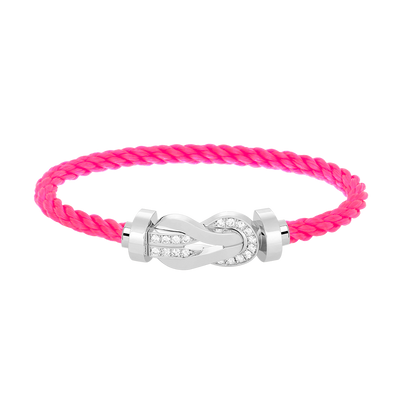 [⭐Veyra]CHANCE LARGE 8 FIGURE BUCKLE HALF DIAMOND BRACELET SILVER