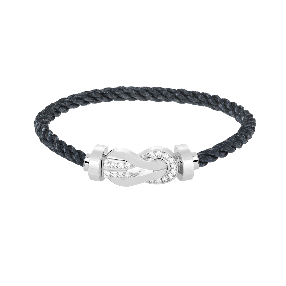 [⭐Veyra]CHANCE LARGE 8 FIGURE BUCKLE HALF DIAMOND BRACELET SILVER