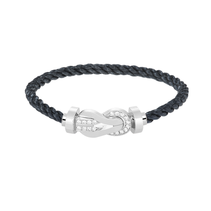 [⭐Veyra]CHANCE LARGE 8 FIGURE BUCKLE HALF DIAMOND BRACELET SILVER