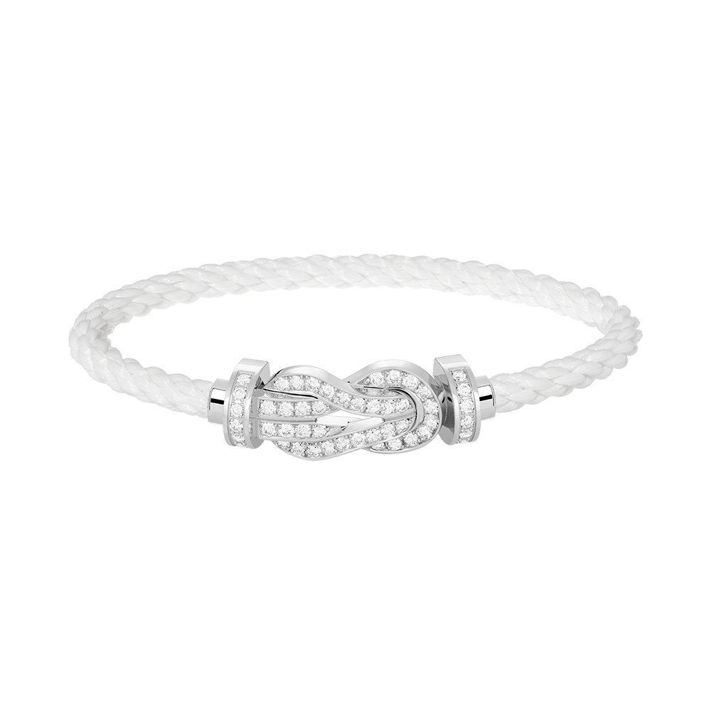 [⭐Veyra]CHANCE LARGE 8 FIGURE BUCKLE FULL DIAMOND BRACELET SILVER