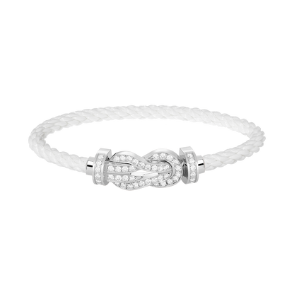 [⭐Veyra]CHANCE LARGE 8 FIGURE BUCKLE FULL DIAMOND BRACELET SILVER
