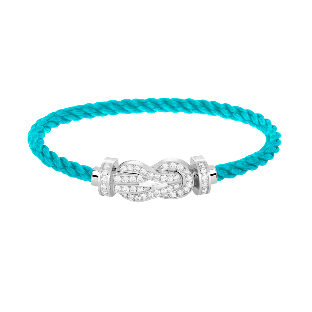 [⭐Veyra]CHANCE LARGE 8 FIGURE BUCKLE FULL DIAMOND BRACELET SILVER