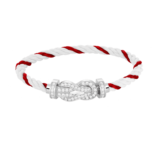 [⭐Veyra]CHANCE LARGE 8 FIGURE BUCKLE FULL DIAMOND BRACELET SILVER