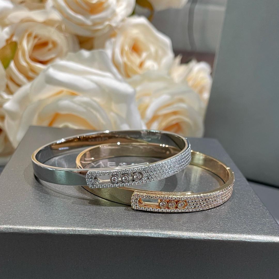 [⭐Veyra]Move Noa Rose Gold Pavé Diamond Bangle Bracelet