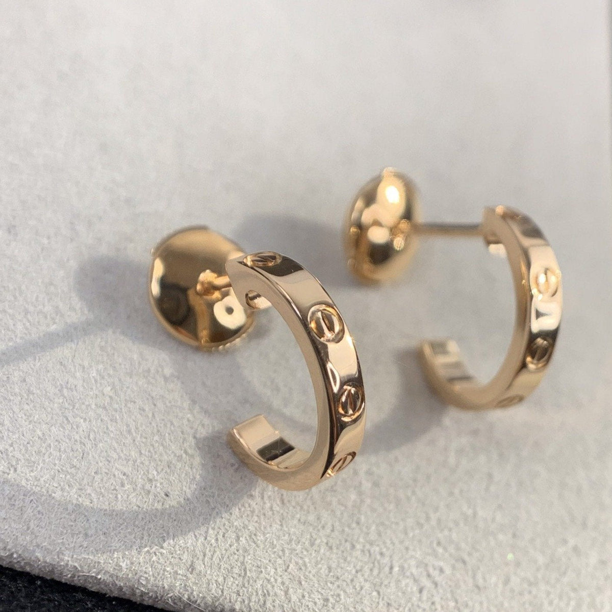 [⭐Veyra]LOVE EARRINGS 2.65MM PINK GOLD