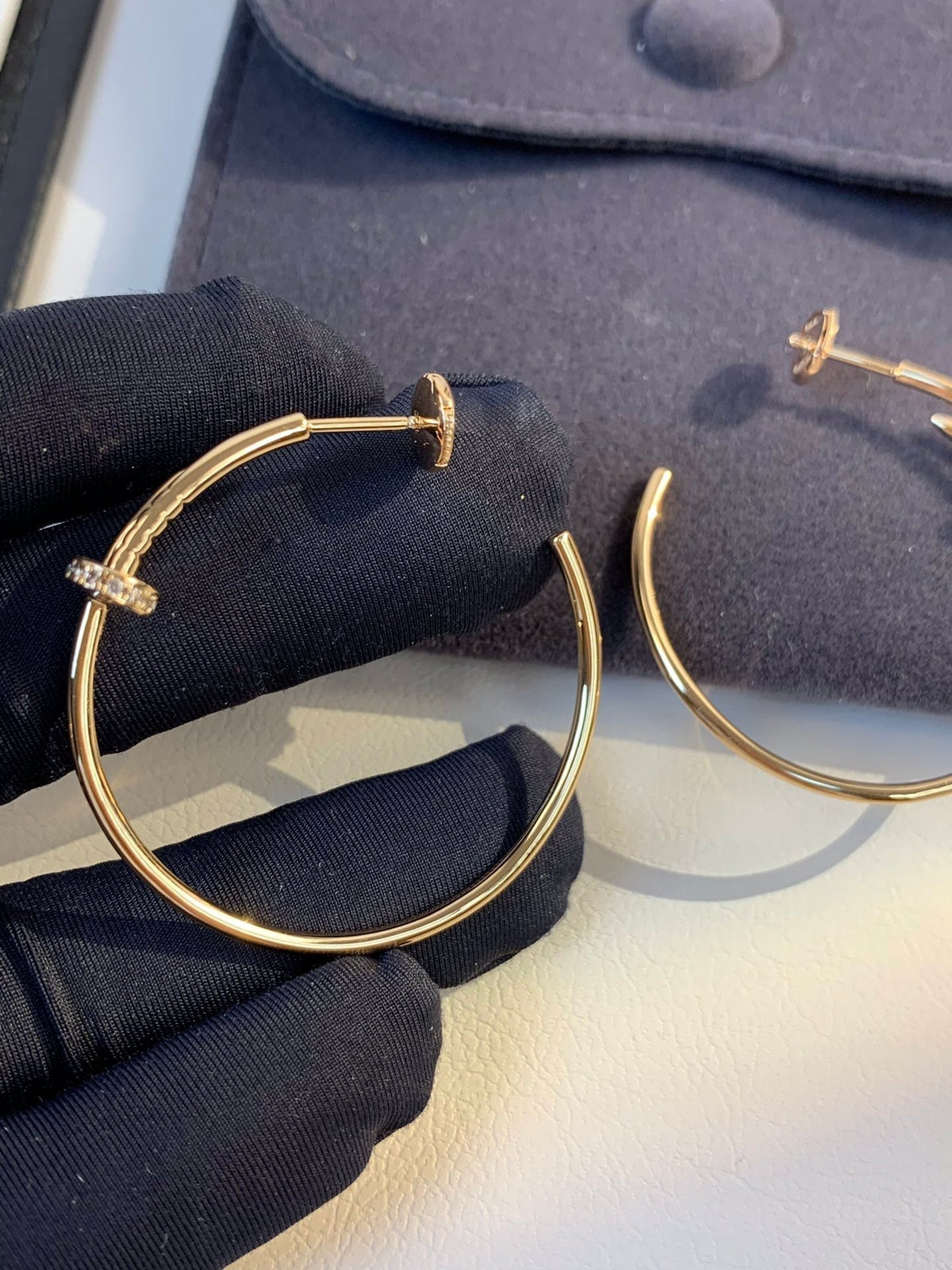 [⭐Veyra]JUSTE EARRINGS GOLD DIAMONDS 1.8MM
