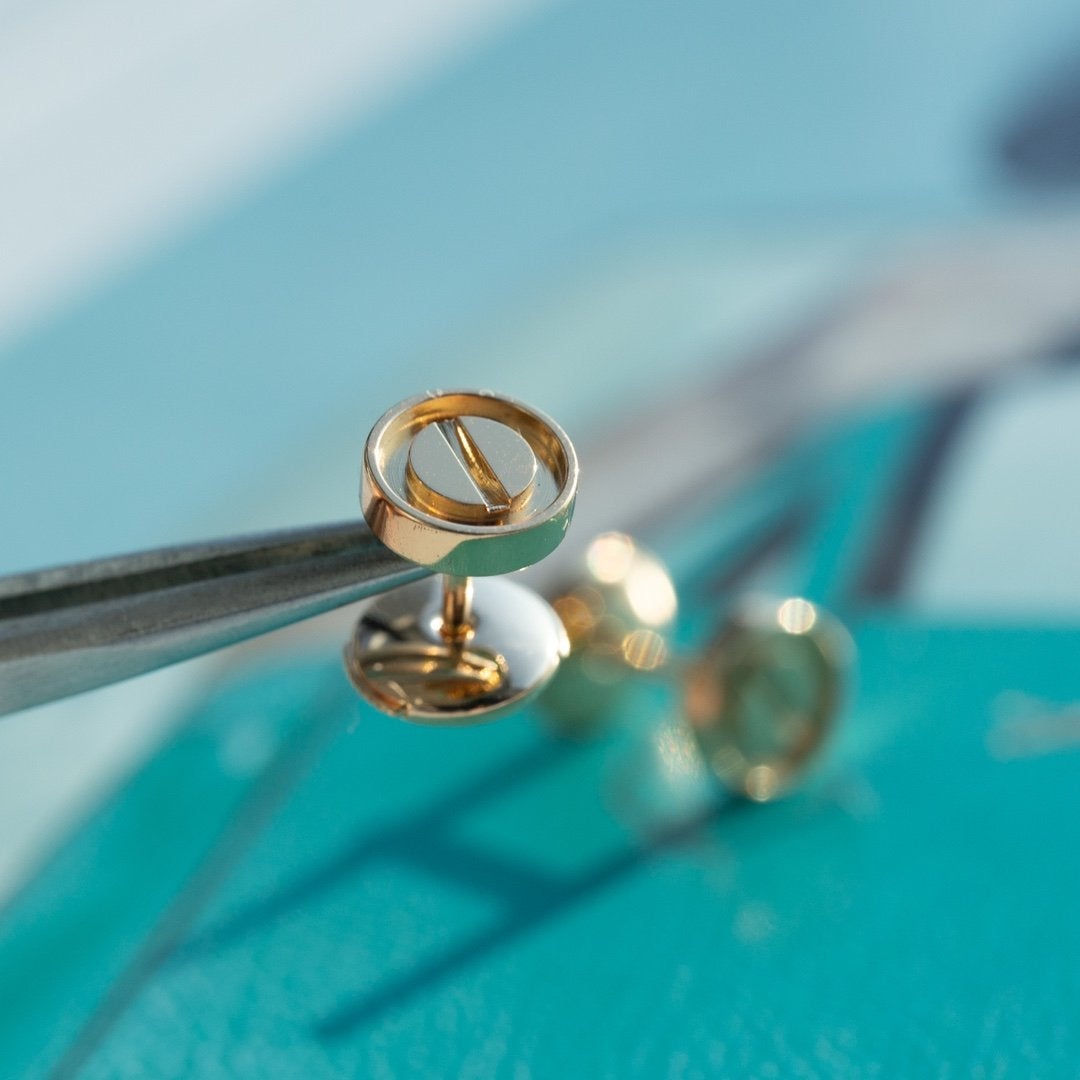 [⭐Veyra]LOVE EARRINGS PINK GOLD 10MM