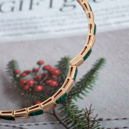 [⭐Veyra]SERPENTI BRACELET PINK GOLD MALACHITE