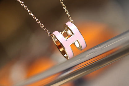 [⭐Veyra]POP H PEDANT PINK GOLD