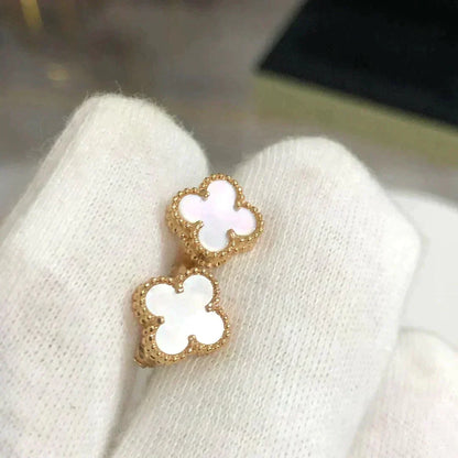 [⭐Veyra]CLOVER MINI 9.5MM WHITE MOP EARRINGS