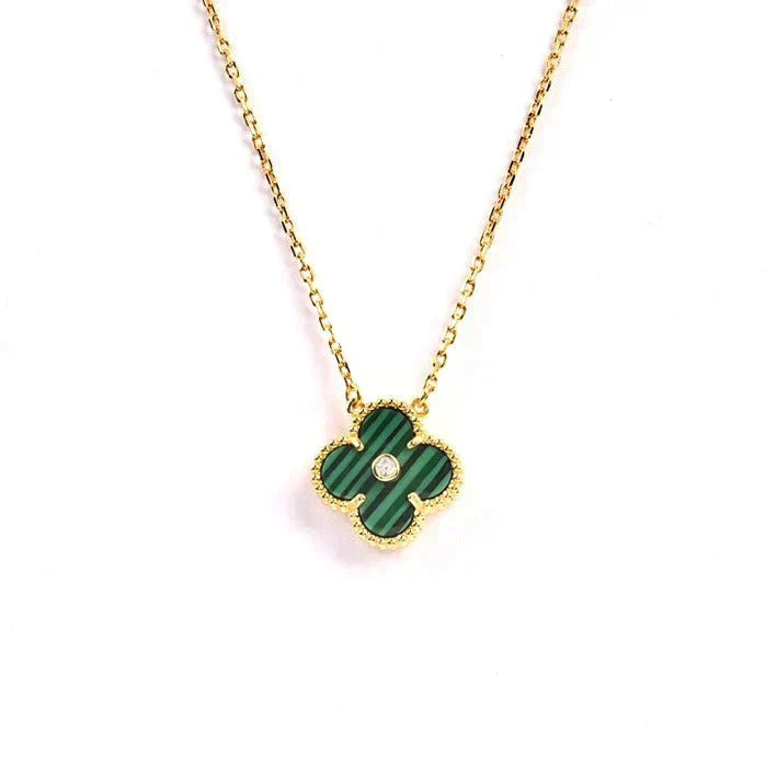 [⭐Veyra]CLOVER 15MM DIAMOND TURQUOISE NECKLACE