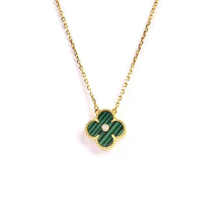 [⭐Veyra]CLOVER 15MM DIAMOND TURQUOISE NECKLACE