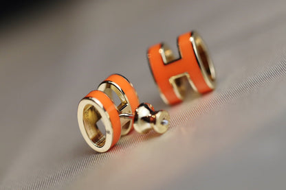 [⭐Veyra]MINI POP H EARRINGS ORANGE
