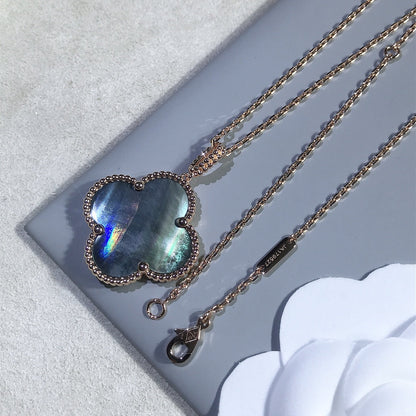 [⭐Veyra]CLOVER 25MM GOLD DARK MOP BIG CLOVER NECKLACE