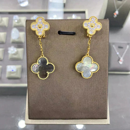 [⭐Veyra]CLOVER  2 MOTIFS  DIAMOND  EARRINGS (MULTIPLE CHOICESç´