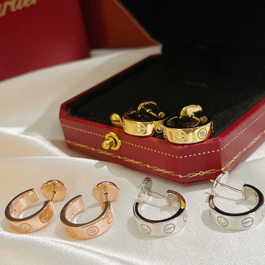 [⭐Veyra]LOVE EARRINGS 5.7MM 2 DIAMONDS