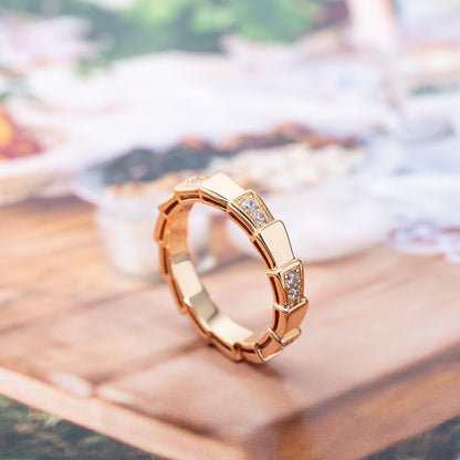 [⭐Veyra]SERPENTI RING PINK GOLD  3MM
