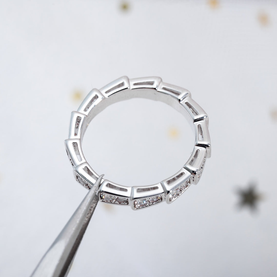 [⭐Veyra]SERPENTI RING SILVER DIAMOND PAVED 3MM