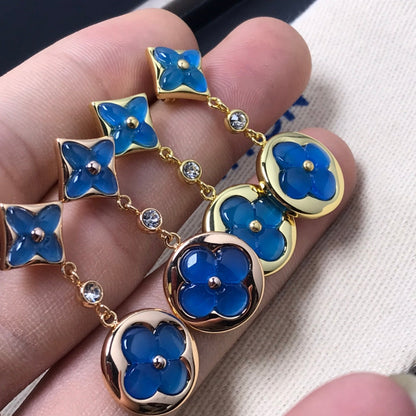 [⭐Veyra]STAR AND SUN AGATE DIAMOND EARRINGS