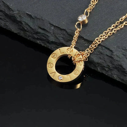 [⭐Veyra]LOVE NECKLACE 16MM 2 DIAMONDS