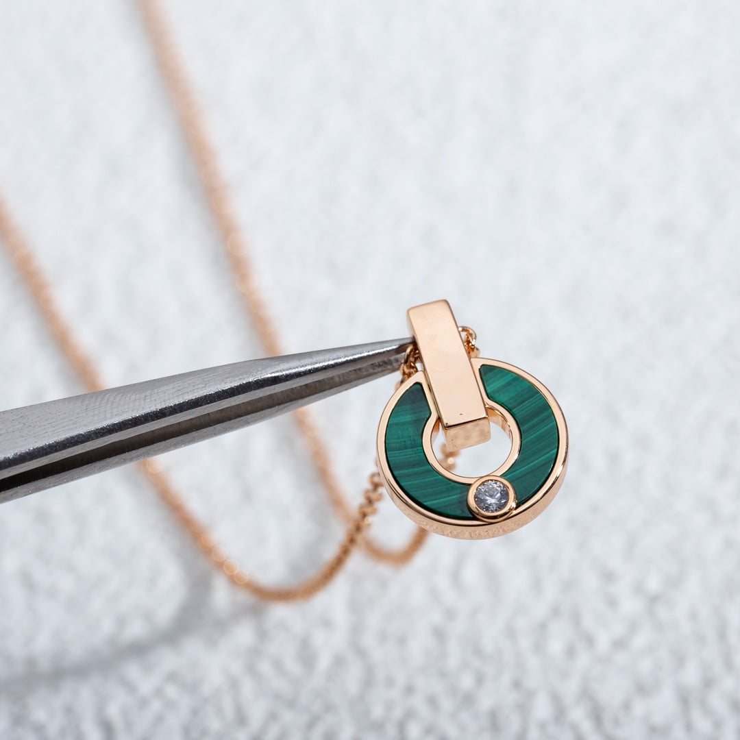 [⭐Veyra]GARI NECKLACE PINK GOLD MALACHITE