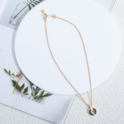 [⭐Veyra]GARI NECKLACE PINK GOLD MALACHITE