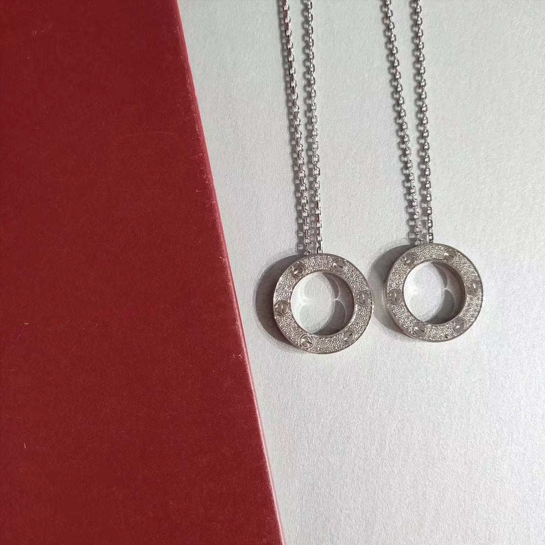 [⭐Veyra]LOVE NECKLACE ADJUSTABLE SILVER