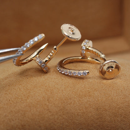 [⭐Veyra]JUSTE EARRINGS 12.75MM PINK GOLD DIAMOND