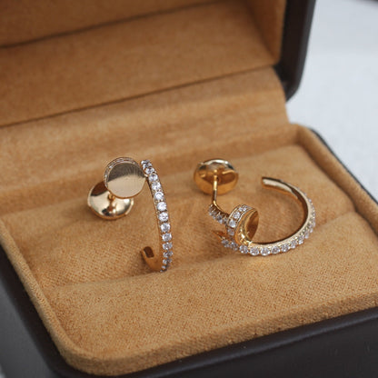 [⭐Veyra]JUSTE EARRINGS 12.75MM PINK GOLD DIAMOND