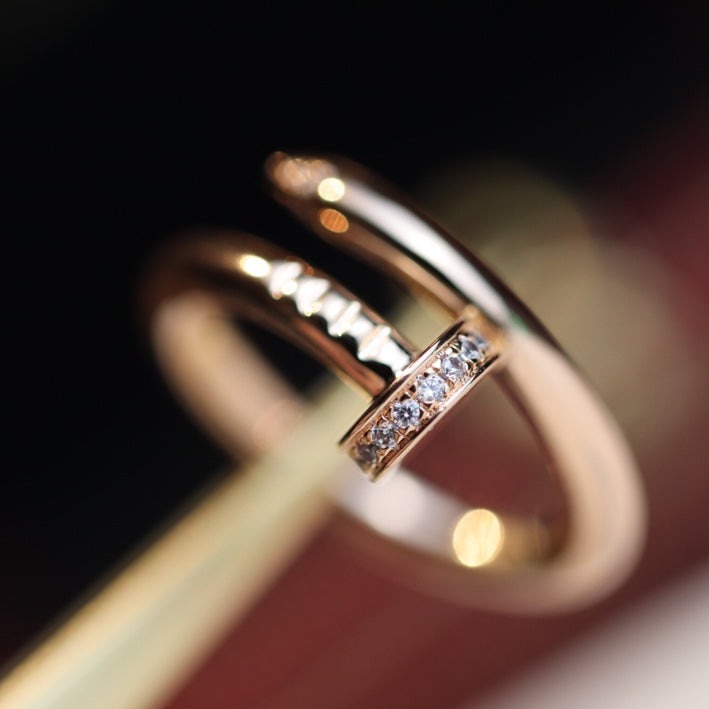 [⭐Veyra]JUSTE RING 2.65MM PINK GOLD DIAMOND