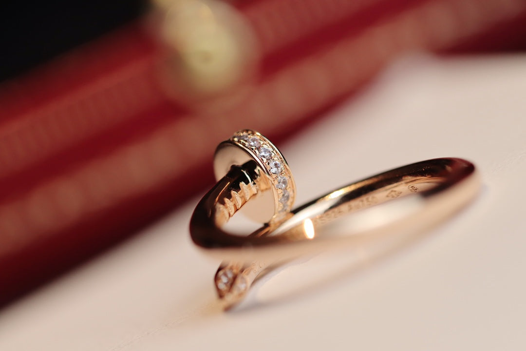 [⭐Veyra]JUSTE RING 2.65MM PINK GOLD DIAMOND